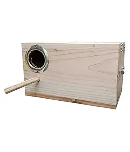 Taiyo Pluss Discovery African Breeding Box, Size: (25x15 cm), Natural Wooden Breeding Box, Suitable for African Lovebirds, Right Side Opening