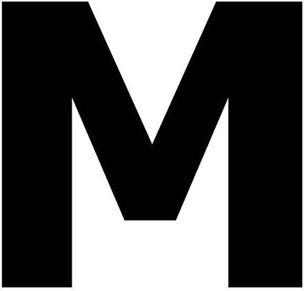 High Quality Stick On Self Adhesive Vinyl Letters Stickers For Home Office Garden Caravan Boat [ Black , Letter M ]