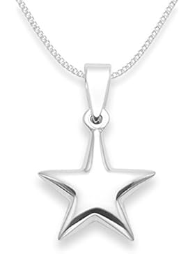 Für Kinder - Anhänger, Stern, Silber, mit 35cm kette - Größe 14 mm. Lieferung erfolgt in einer Geschenkbox