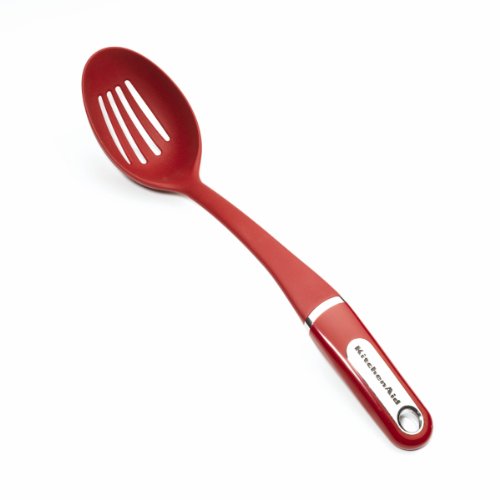 KitchenAid Schlitzkelle, Silikon Schlitz Löffel, Farbe: ROT