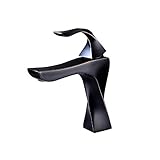 Waschbecken Wasserhahn, Wasserfall Wasserhahn Kreatives Kupfer-Chrom-Bad mit Einem Loch heiß und kalt Wasserhahn, Single Handle Bad Sink Faucet