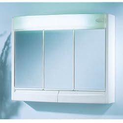 Jokey Saphir armario con espejo - Ancho 60 cm - blanco – con la iluminación – Espejo de baño