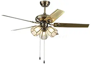 Kanz Enterprises Designer Fans 48 Inches Iron 5 Blades Bronze NO Noise 70 watts with Winter/Summer Option Suitable for Living Room K-004-E