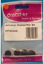 Oracstar PPW345 Ball Valve Washers and Split Pin, Black and Brass