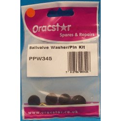 Oracstar PPW345 Ball Valve Washers and Split Pin, Black and Brass