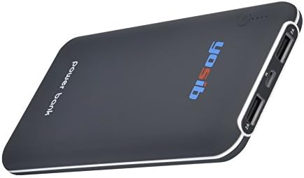 Portable Phone Charger 10000mAh Ultra-thin External Battery Power Bank With Dual USB Ports for iPhone 7 6s 6plus,iPad,Samsung HTC and More,yosib. (Black)