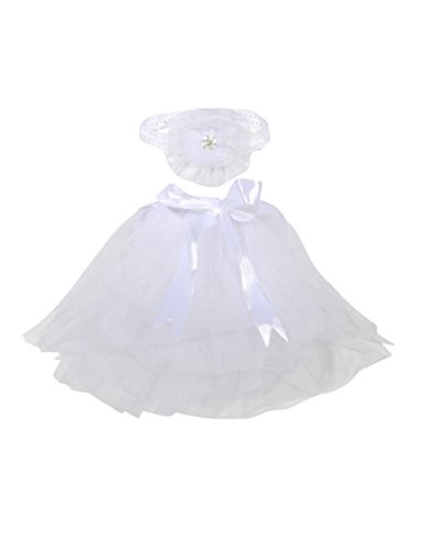 Anna-Kaci Cute Newborn Toddler Baby Girl Tutu Skirt & Headband Photo Prop Costume Outfit White