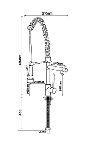 Grifo de cocina industrial monomando