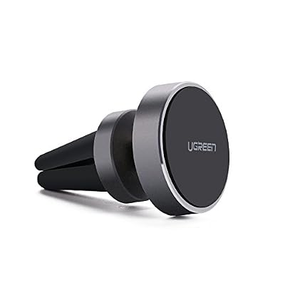 UGREEN Support Voiture, Support Magnétique Téléphone en Aluminium à Grille d'Aération avec Rotation à 360 Degrés pour iPhone, Sumsung, Google Nexus, Xiaomi, Huawei, OnePlus, OPPO, TCL, Vivo, ZTE, Gionee, Lenovo, LG, Wiko, Blackberry, Meizu, Nokia e…