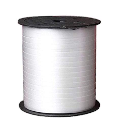 Preisvergleich Produktbild Stockton 1 x Ballon Schleifenband weiß 230 M * 5 mm