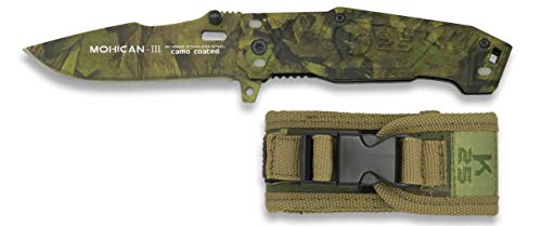 K25-19542 Navaja K25. Mohican 3. Titan. c. 7.8 Herramienta para Caza, Pesca, Camping, Outdoor, Supervivencia y Bushcraft + Portabotellas de regalo
