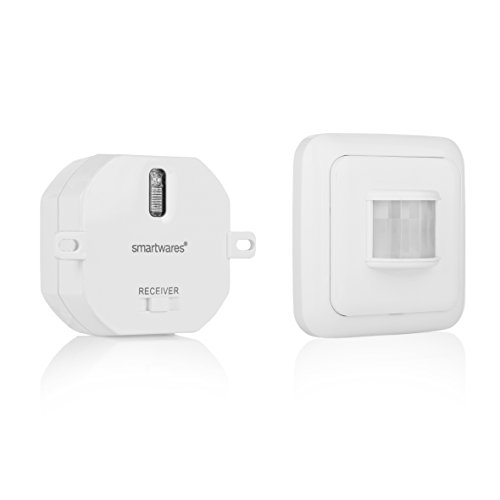 Détecteur de mouvement sans Fil Intérieur Smartwares SH5-SET-ST - avec récepteur encastrable - pour Lampes et appareils Jusqu'à 1000 watts