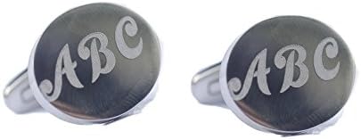 Beautiful Oval Silver Plated Cufflinks with Option to Engrave in Funky Fonts