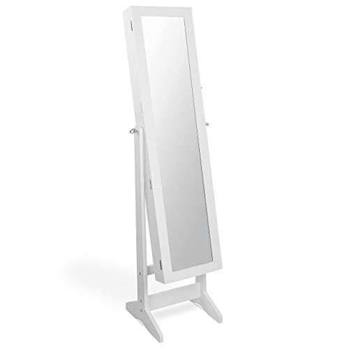 Homelux Schmuckschrank Spiegelschrank Standspiegel Schmuckkasten (B x H x T): 34 x 146,5 x 30 cm Weiß - 2