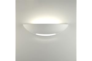 AOMEX Applique murale blanche peinte de haute qualité E27 LED moderne demi-lune craie blanche pour l'intérieur (ne comprend pas les ampoules E27)