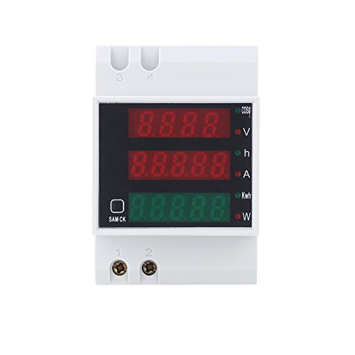 KKmoon 200-450V Multifunktionale Amperemeter Digitale DIN Schiene Strom Stromamperemeter Voltmeter Anzeige Gerät Leistungsmesser - 2
