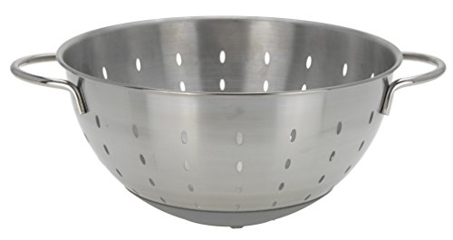 Edelstahl Küchensieb - 25 cm Ø mit rutschfestem Boden - Sieb - Nudelsieb - Seiher - Abtropfsieb