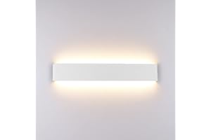 Klighten Aplique de Pared Interior 51cm, 16W Lampara de Pared LED Moderna, Luces de Pared de Aluminio para Salas de Estar, Dormitorios, Pasillos, Escalera, 1520 Lumen, Blanco CáLido 3000K, Blanco