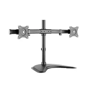 Heavy Duty Dual Monitor Stand | 10 kg Weight Capacity per Monitor| Supports Upto 27 inch Per Monitor| Freestanding Dual Monitor Arm | Dual Monitor Mount Heavy Duty