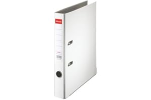 Esselte A4 Lever Arch File, White, 52mm Spine, Plastic, Pack of 1, 81190