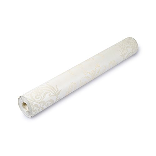 Auralum® 10M x 53CM Vliestapete Damaskus Muster Tapeten Mustertapete Beflockung in Backstein Tapeten für Wohnzimmer, Schlafzimmer Beige - 6