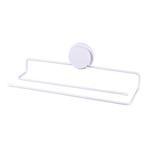 Preisvergleich Produktbild LQRYJDZ Doppelhandtuchhalter Abflusshalter Metall Saugnapf Saugwand Bad Handtuchhalter Rollenhalter, Schwarz / Weiß (Color : White, Size : 8.5 * 30.5cm)