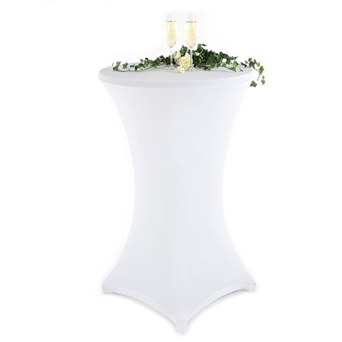 Gräfenstayn Stehtischhusse in verschiedenen Farben und 3 versch. Größen Ø60 cm • Ø70 cm • Ø80 cm (Weiß, Ø70) - 2