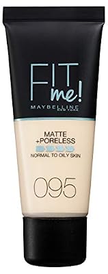 Maybelline New-York - Fond de Teint Fluide Fit Me Matte & Poreless - Peaux normales à grasses - teinte : 95 Porcelaine Claire - 30 ml