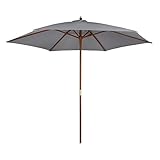 sombrilla playa gris El diámetro del parasol abierto es de 300 cm y su altura es de 250 cm