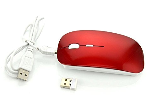 LingsFire® wiederaufladbare Mouse Wireless Gaming Maus USB Mäus Kabellose Maus Funkmaus Optisch USB Maus Wireless Mobile Mouse 2,4GHz PC Computer schnurlos Maus mit USB Empfänger Built-in 830mAh Akku Für PC Laptop Smart TV - 6
