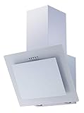 Respekta CH21060WA. respekta kopffreie Schräghaube Dunstabzugshaube Abzugshaube Wandhaube Glas 60 cm weiß / 3 Leistungstufen / Abluft und Umluft / LED