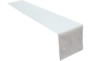 Lemos Home Hochwertiger Tischläufer Tischwäsche aus 100% Baumwolle Kollektion Konzept, Farbe & Größe wählbar (Tischläufer - 40x250cm, Weiß)