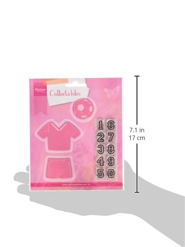 Marianne Design COL1335 Collectables Fußball – Stempel und Stanzschablone für die Kartengestaltung und Scrapbooking, Metal, rosa, 6,4 x 4,2 x 0,4 cm - 2