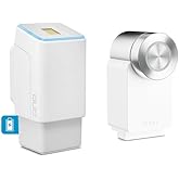 EKEY UNO 200302 Akku inkl. Nuki Smart Lock Pro (4. Generation) Akkubetriebenes Nachrüst-Set für alle gängigen Türen, Weißer F