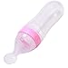 Hengsong Infant Silicone Feeding Bottle Squeeze Spoon Food Supplement Rice Cereal Bottle (Pink)