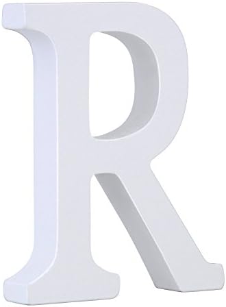 Venkaite Wooden Letters A-Z Alphabet Letters Decor Wedding Birthday Party Home Decoration White (R)