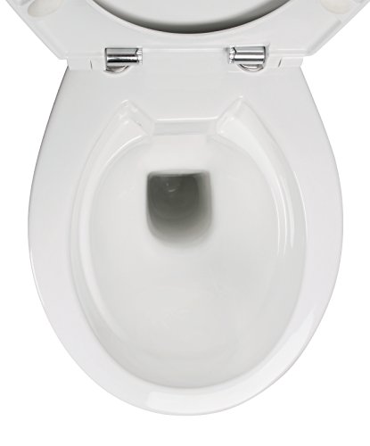 Stand-WC-Set +7 cm | Spülrandlos | Erhöhtes WC | Inklusive WC-Sitz | Für Senioren und große Menschen | Tiefspüler | Abgang waagerecht | Weiß | Spülrandlose Toilette | Spülrandloses WC | Stand-WC | Einfache Reinigung - 6