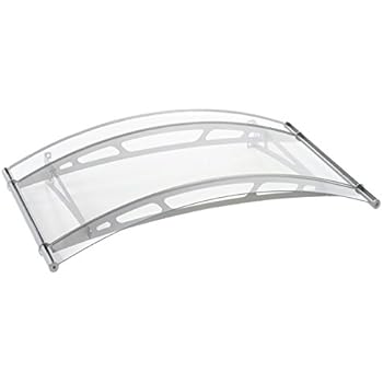 Auvent 148 x 91 cm - Marquise de porte en verre acrylique ...