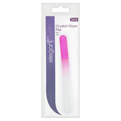 Elegant Touch Pink Crystal Glass Nail File