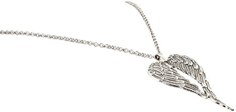 Geralin Gioielli Women 'S Vintage Silver Angel Wing Pendant Necklace