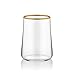 Produktbild Kleines Wasserglas zum Kaffee transparent stilvoll mit Goldrand 120ml 6er Set