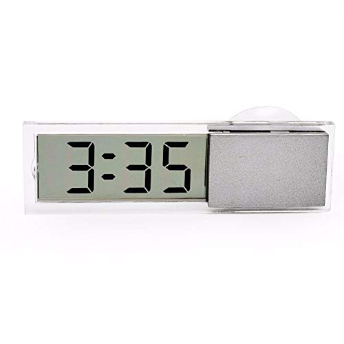 Automotive Interior Accessories Mini Digital LCD Display Auto Car Electronic Transparent Clock Schedule with Sucker for Home