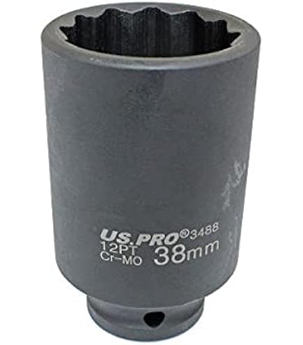 US PRO Tools Nabenmutter Stecknuss – 40 Mm, 1/2 Zoll Antrieb, 6-Punkt, Chrom-Molybdän