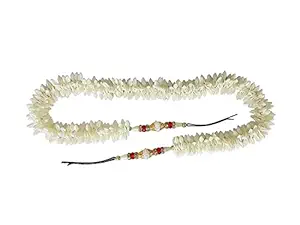 Skie Blue Artificial Hair Gajra For Bun Hair Accessories Set, White (Pack Of 1)