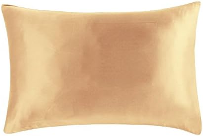 OOSILK 19momme 100% Mulberry Silk Pillowcase for Hair with Cotton Underside King 50x90cm, Gold, 1pc