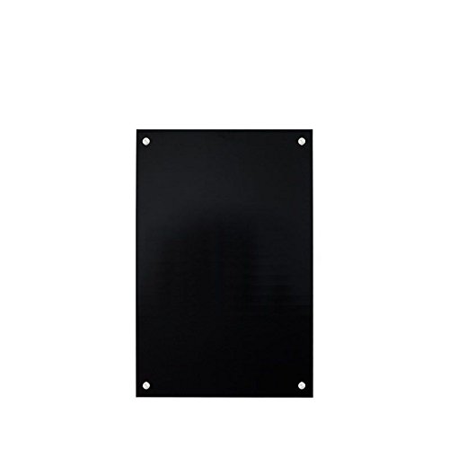 Wetterfeste Kreidetafel 6 mm Kunstharz schwarz - 42 x 60 cm, mit Bohrungen und 4 Edelstahl Wandabstandhalter