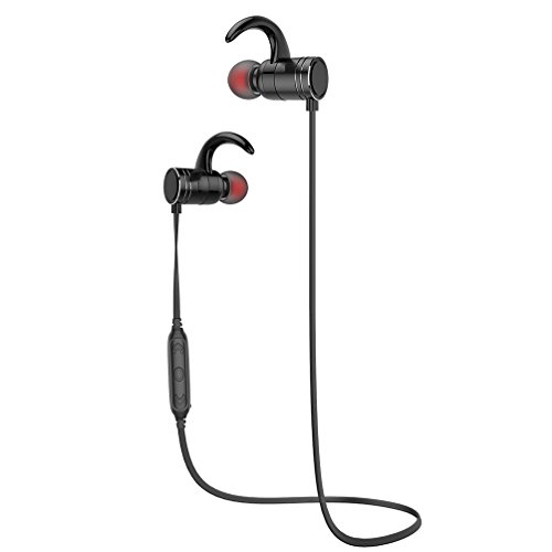 Preisvergleich Produktbild HJYQ Bluetooth-Kopfhörer In-Ear-Metall Magnetische Anziehungskraft Stereo IPX4 Wasserdicht Und Schweiß Für IOS Androider Sicherer Sitz Für Sport, Turnhalle,Black