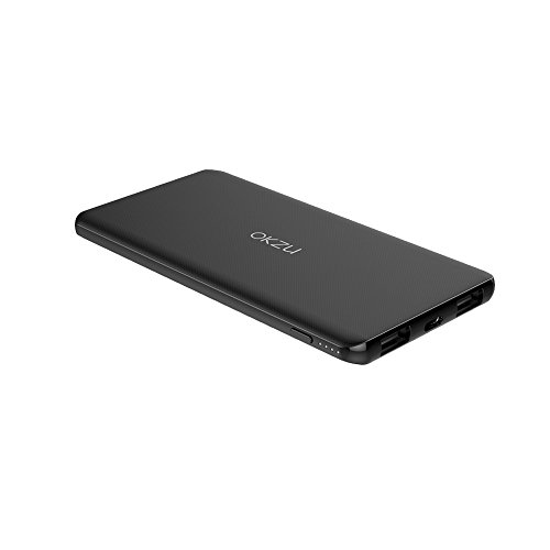 Okzu Slim 5000Â mAh Tipo C input/output caricabatterie portatile Power Bank, batteria esterna, ultra sottile, compatto e leggero per iPhone 7/6s/6, Samsung Galaxy, Nexus, HTC, Huawei e altri
