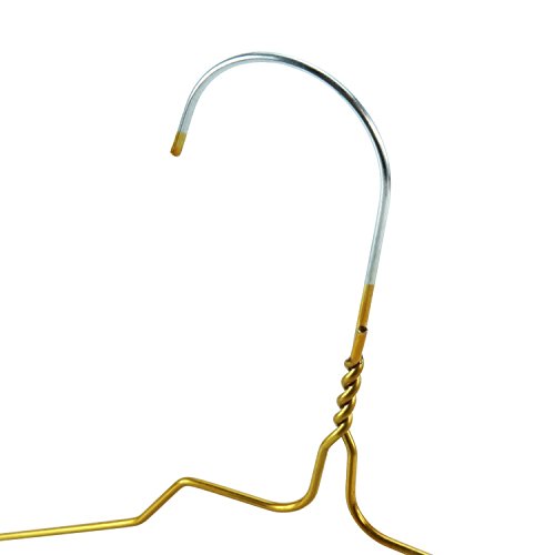 50 Drahtkleiderbügel verzinkt mit goldener Kunststoffbeschichtung, ca. 40,2 cm breit Hangerworld - 4