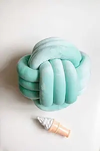 Jiggly-Poo Baby Kids Play Ball Pillow Knot Cushion, Knot Baby cot Decor,Cradle,Cushion,Decorative Cushion,Brown Cushion, Decor,Home Decor,Kids Room Decor,House Gift idea, loft